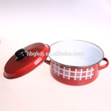 custom enamel casserole pot & red cheap pot Chinese enamelware